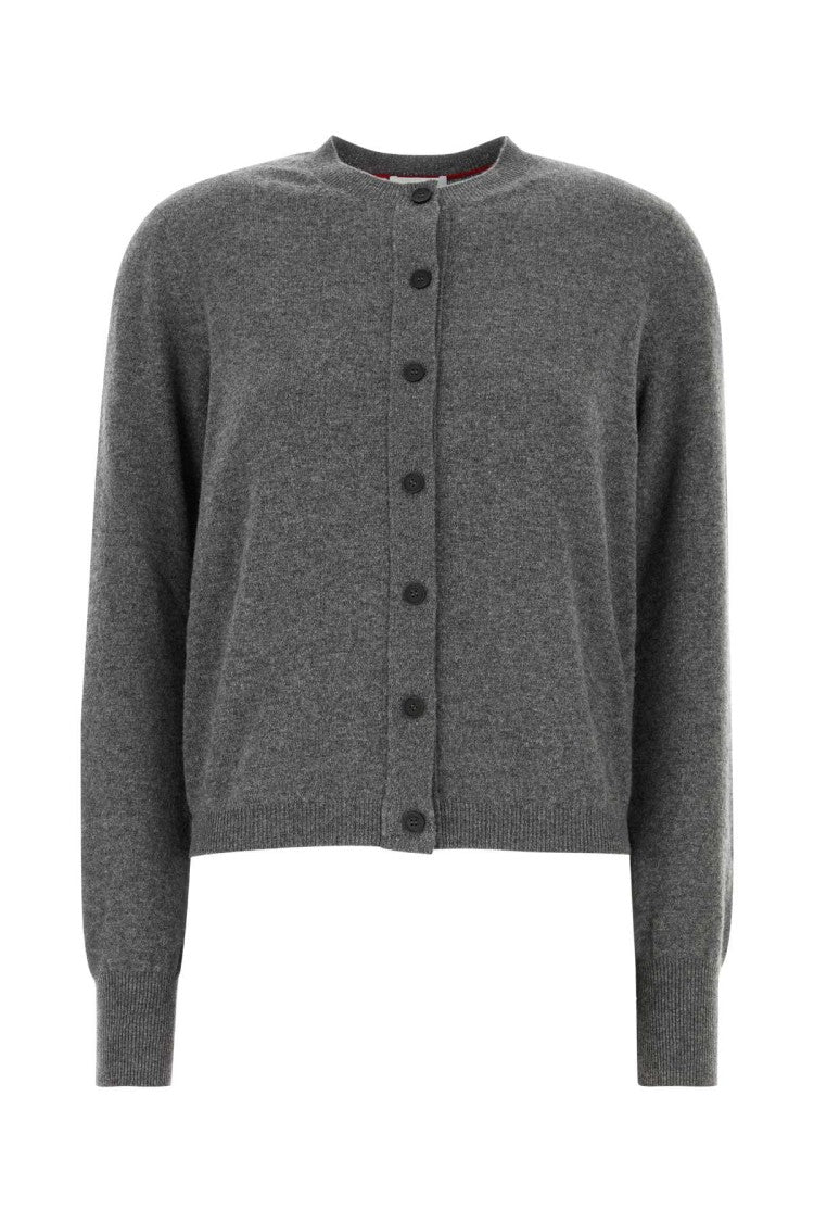 Salvatore Ferragamo Dark Grey Stretch Cashmere Blend Cardigan
