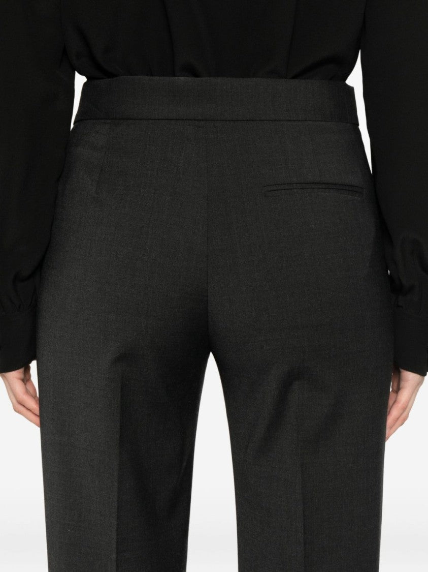 Alberta Ferretti Tailored Grey Trousers With Zip Closure