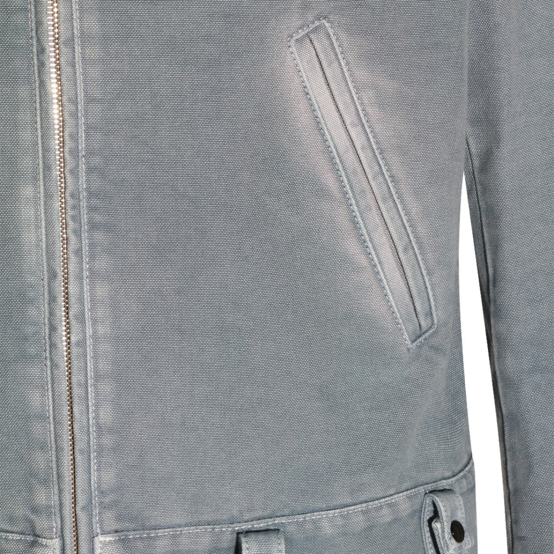 Marni Faded Blue Casual Jacket With Tan Suede Collar