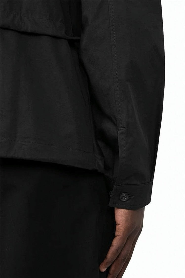 C.P. Company Black Long-Sleeve Shirt With Classic Collar And Utility Pockets