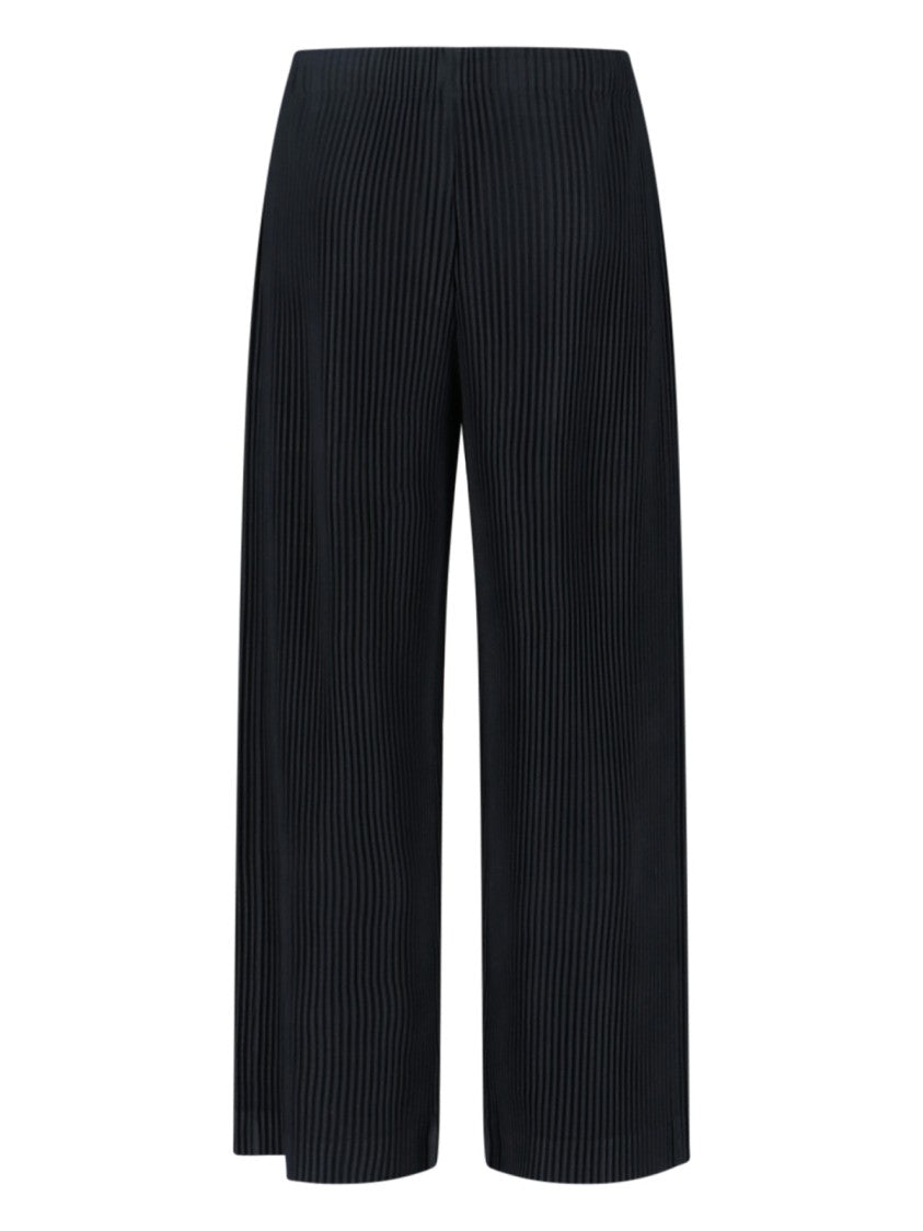 Homme Plissé Issey Miyake Wide-Leg Pleated Pants With Elastic Waistband
