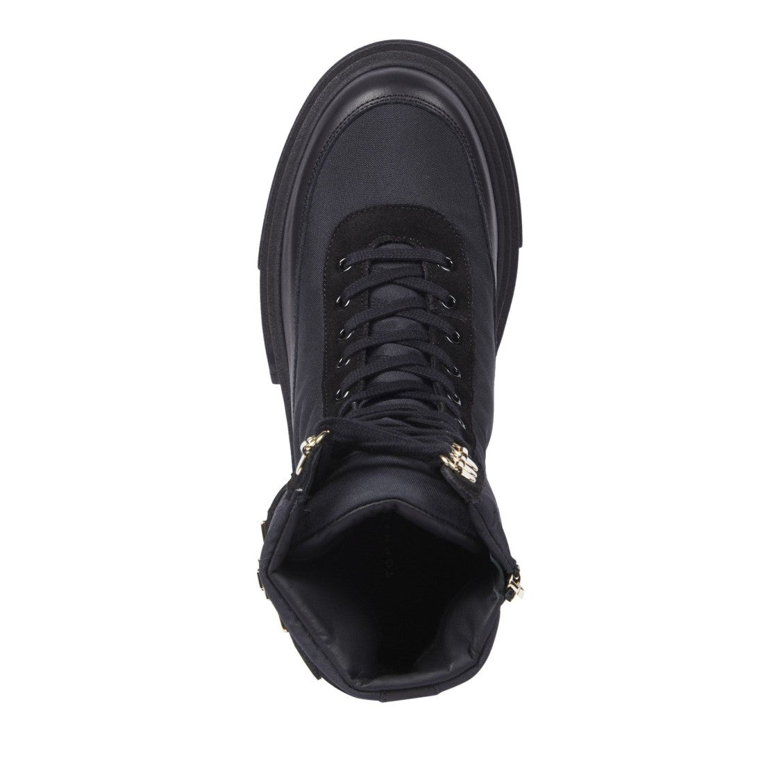 Tommy Hilfiger Black Leather Biker Platform Boots