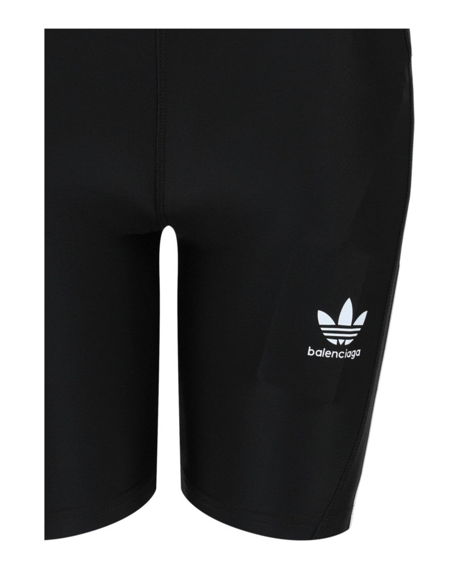 Balenciaga High-Rise Fitted Cycling Shorts With Logo Print And Zip Pocket
