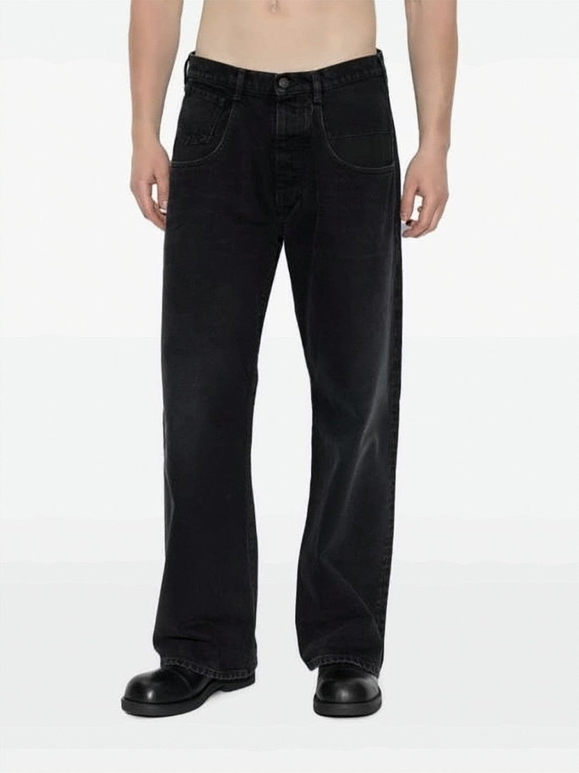 Maison Margiela Wide-Leg Black Denim Trousers With Classic Five-Pocket Styling