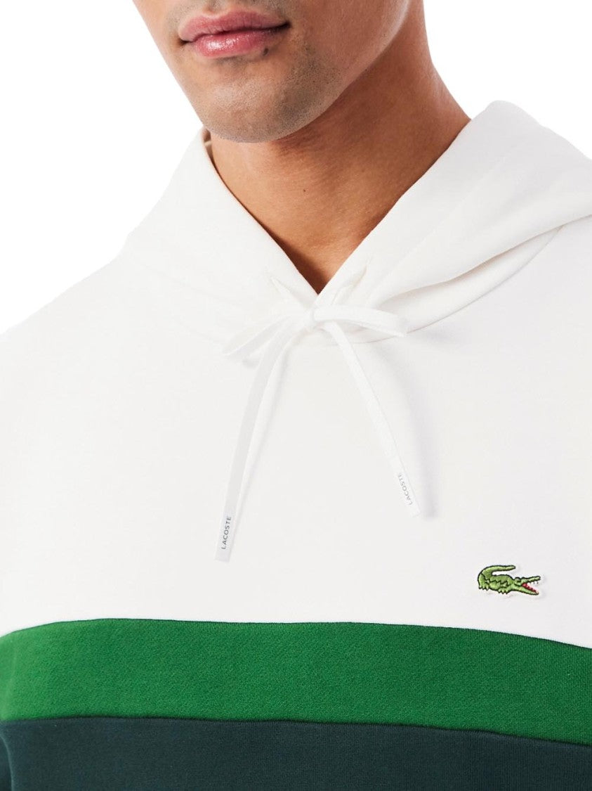 Lacoste Colorblock Fleece Hoodie With Iconic Lacoste Detailing