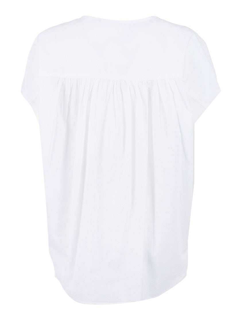 Aspesi Short Sleeve Tied Gathered Blouse