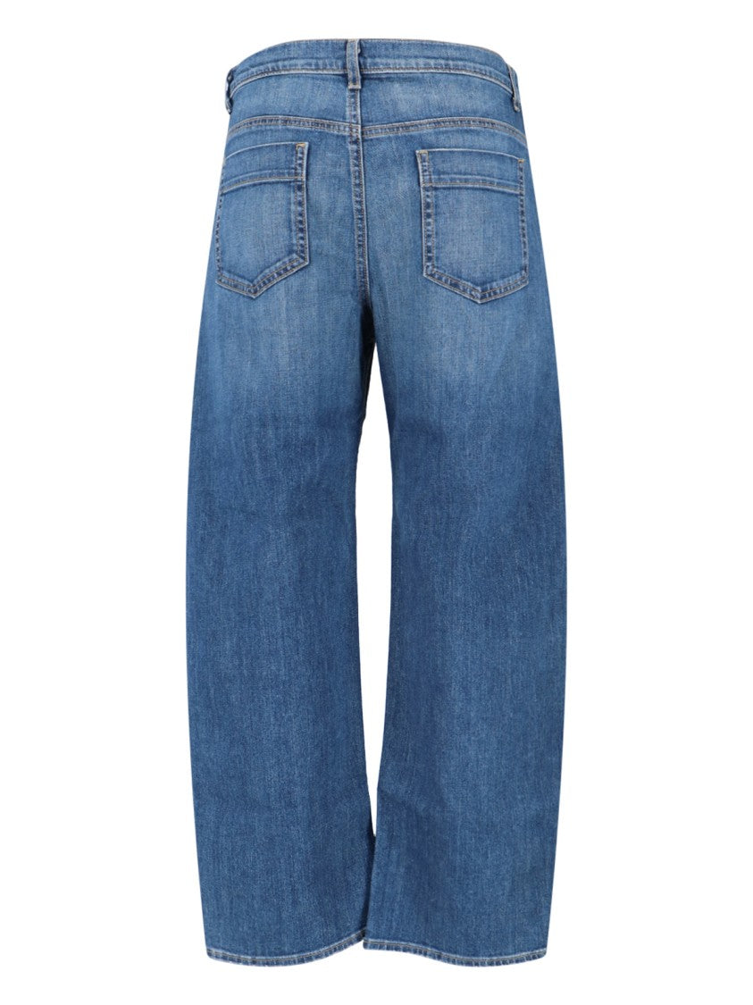 Nili Lotan Wide-Leg Jeans With Mid-Blue Wash