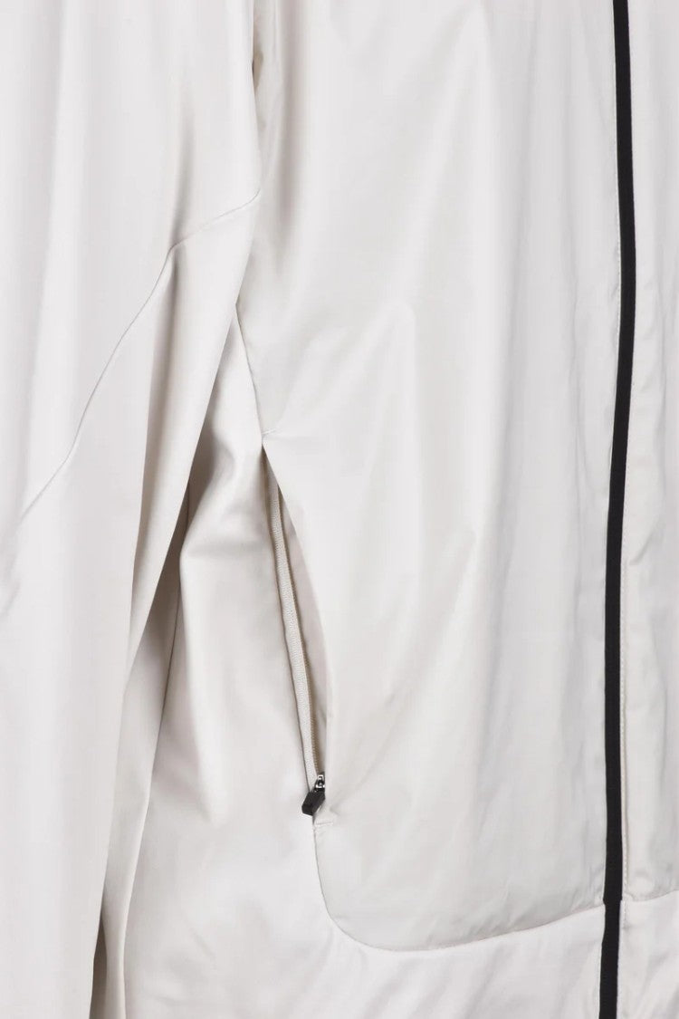 Ea7 Emporio Armani Light Grey Polyamide Elastane Men's Zip Sweatshirt