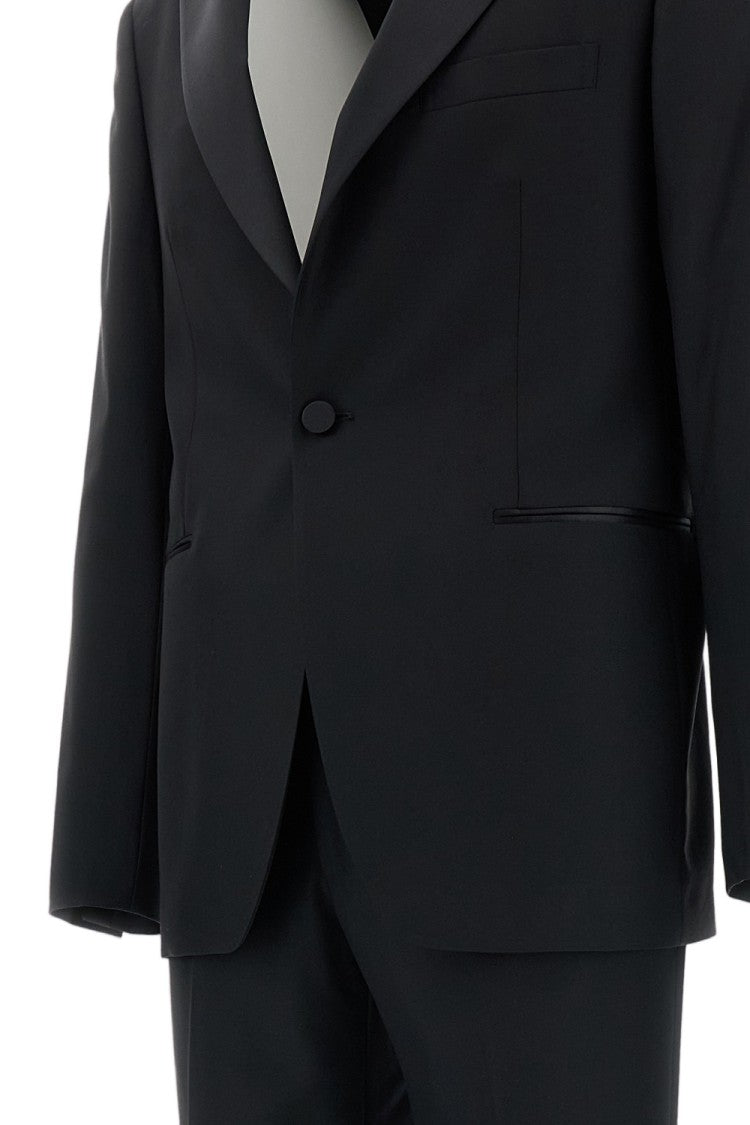 Tagliatore Black Napoli Smoking Wool Suit