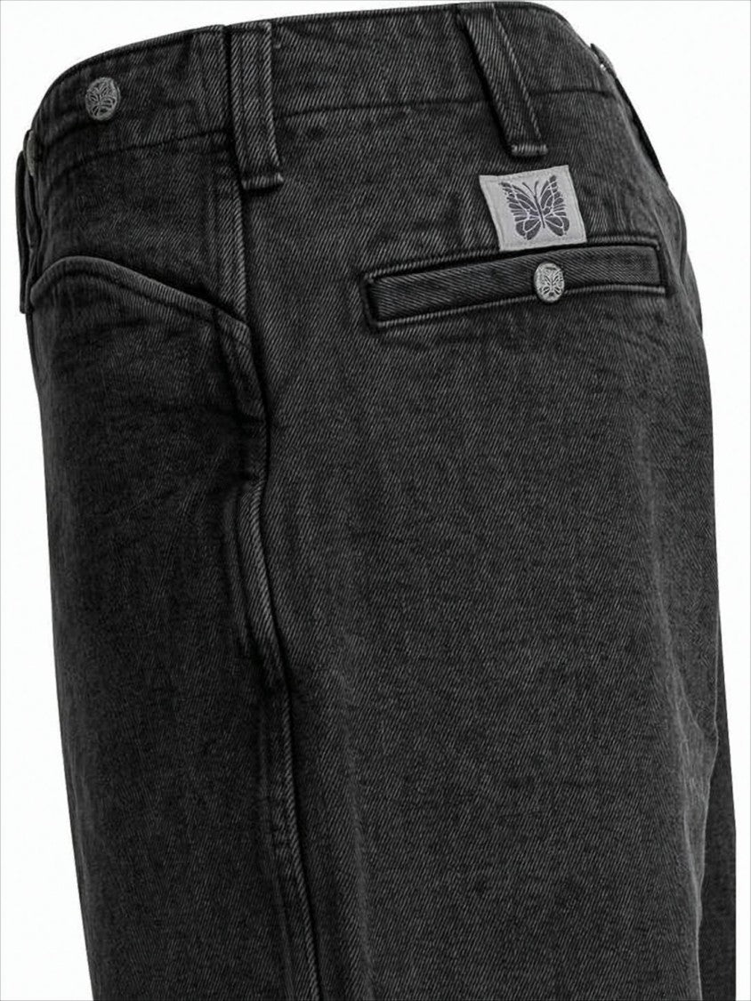 Needles Washed Black Straight-Leg Denim Pants