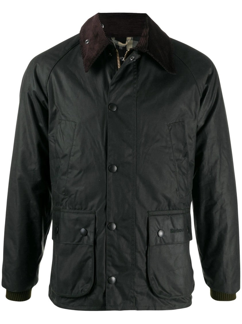 Barbour Bedale Corduroy Collar Flap Pocket Waxed Cotton Jacket