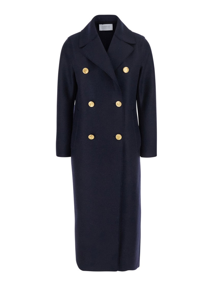 Harris Wharf London Double Breasted Golden Buttons Coat