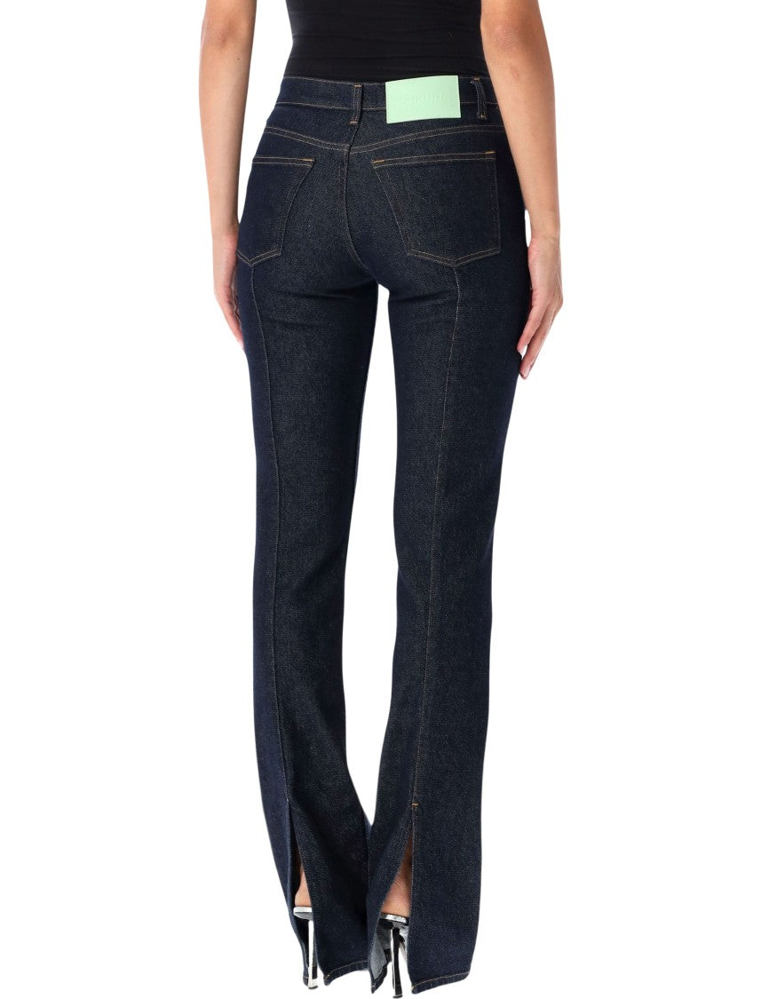 Haikure Fitted Jeans With Slightly Flared Hem And Logo Detail