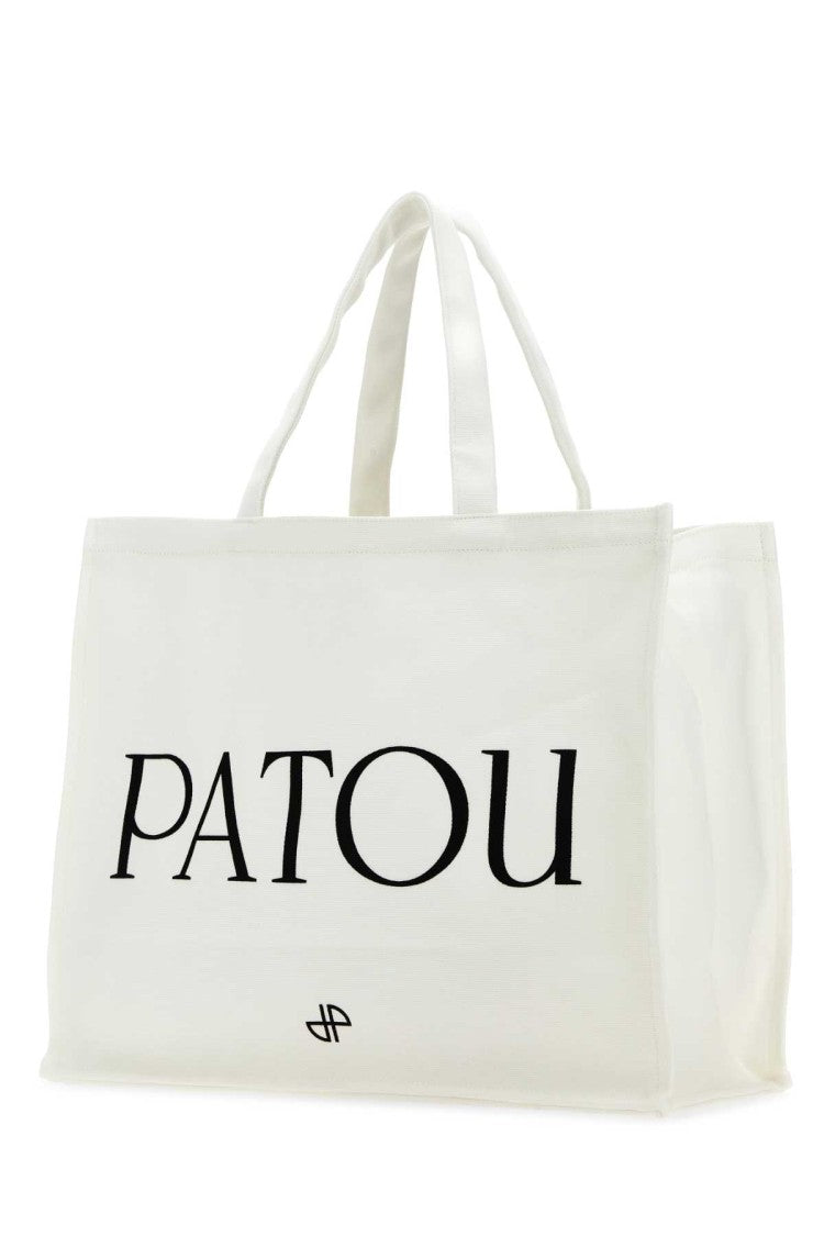 Patou White Cotton Shopping Bag