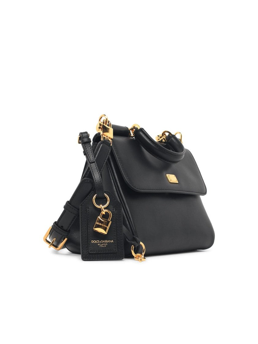 Dolce & Gabbana Black My Sicily Calf Leather Shoulder Bag