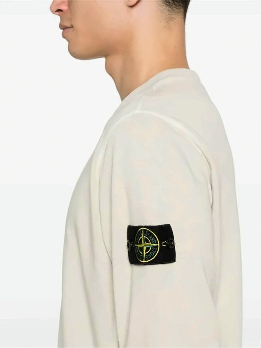 Stone Island Long-Sleeve Cotton T-Shirt With Minimalist Design And Iconic Patch