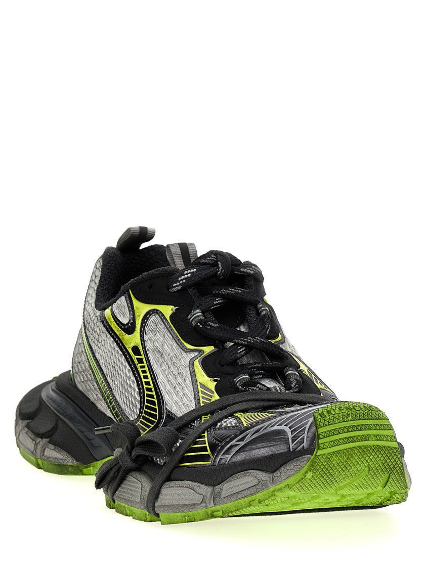 Balenciaga Mesh Fabric Sneakers With Worn Effect