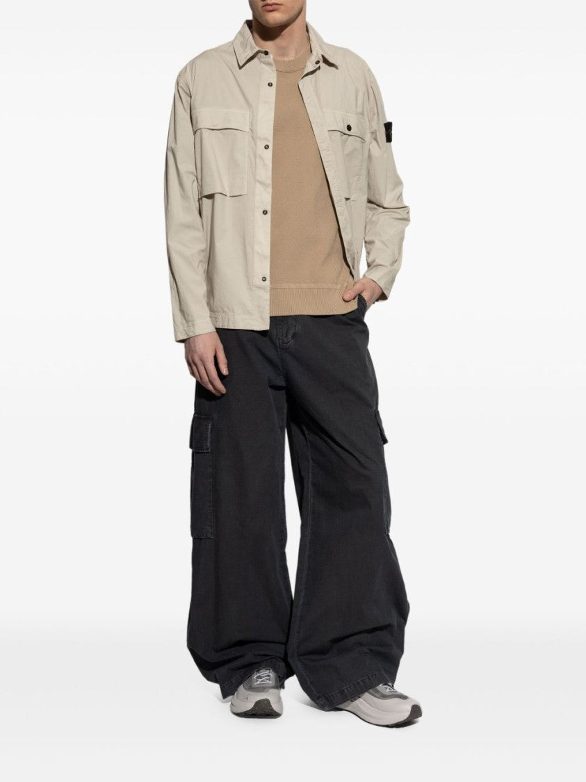 Stone Island Textured Knit Sweater With Classic Crew Neck