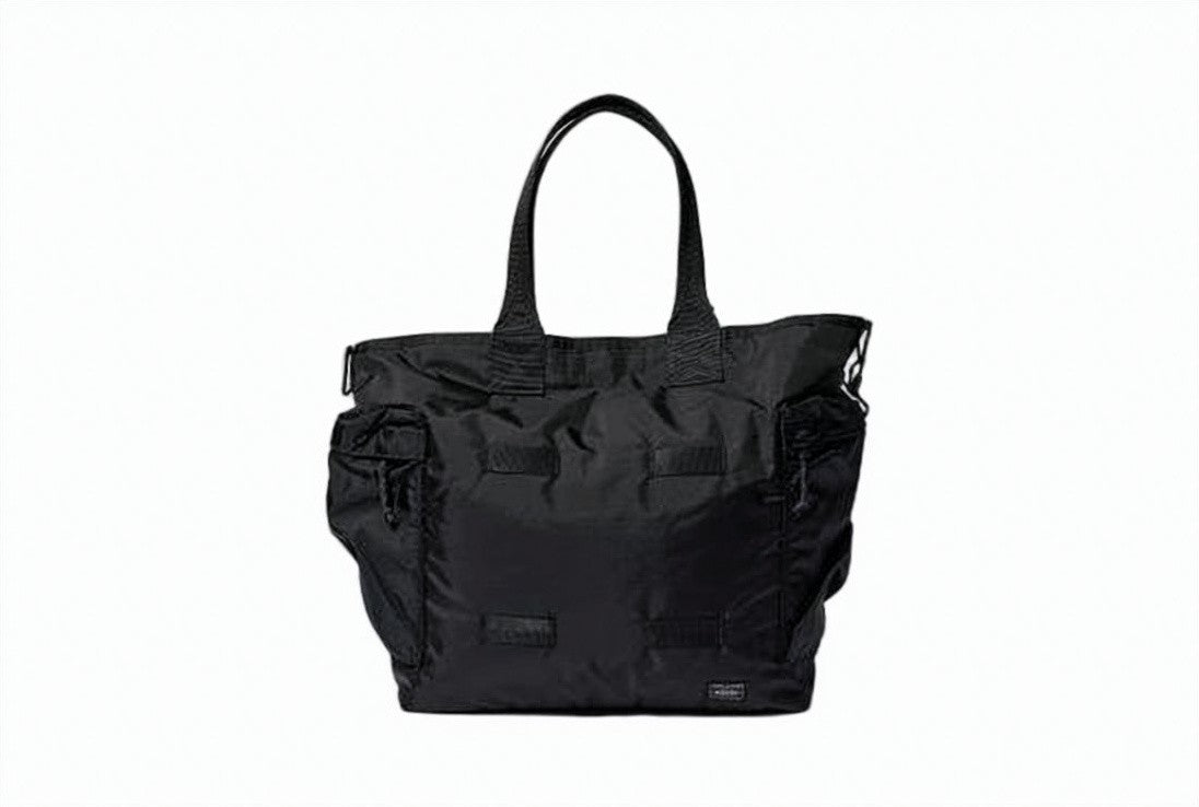 Porter Dual-Handle Black Nylon Tote Bag