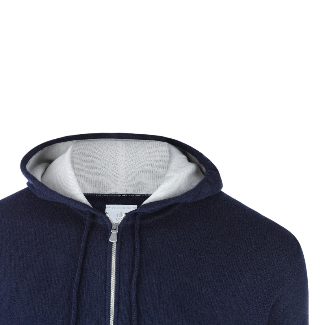 Eleventy Navy Blue Zip-Up Hoodie