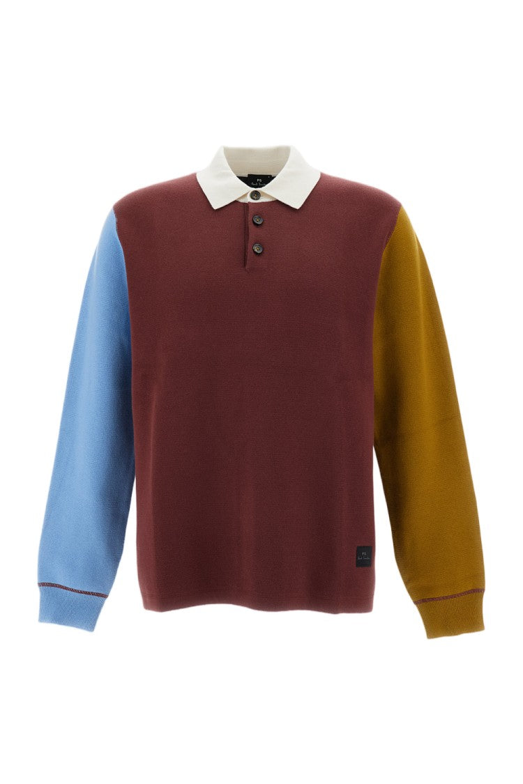 Paul Smith Cotton-Blend Long-Sleeved Polo Sweater