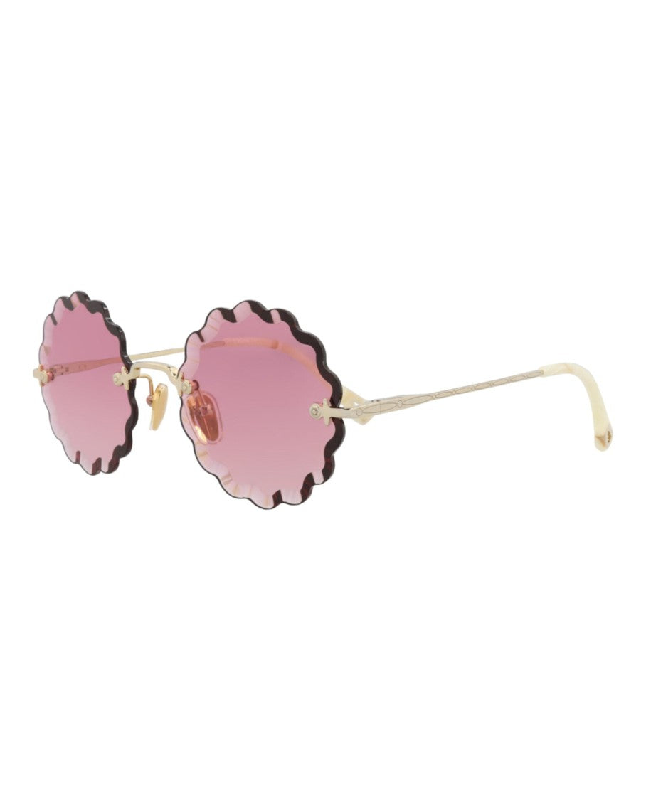 Chloé Round-Frame Metal Sunglasses