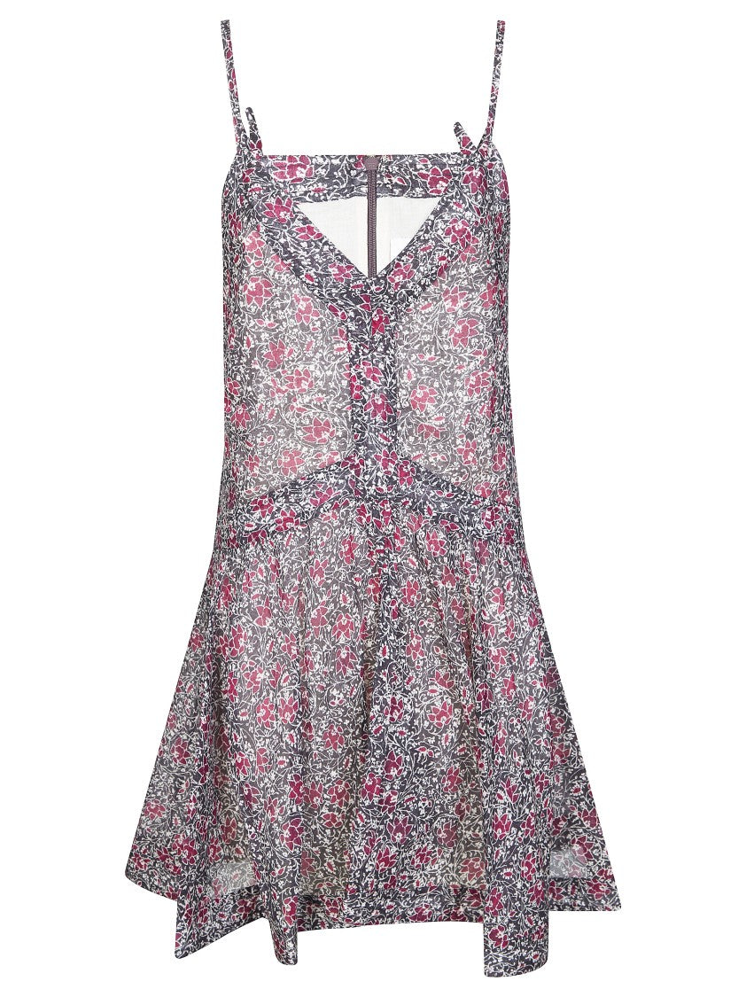 Isabel Marant Étoile Sleeveless Floral Danielle Dress With Asymmetrical Hem