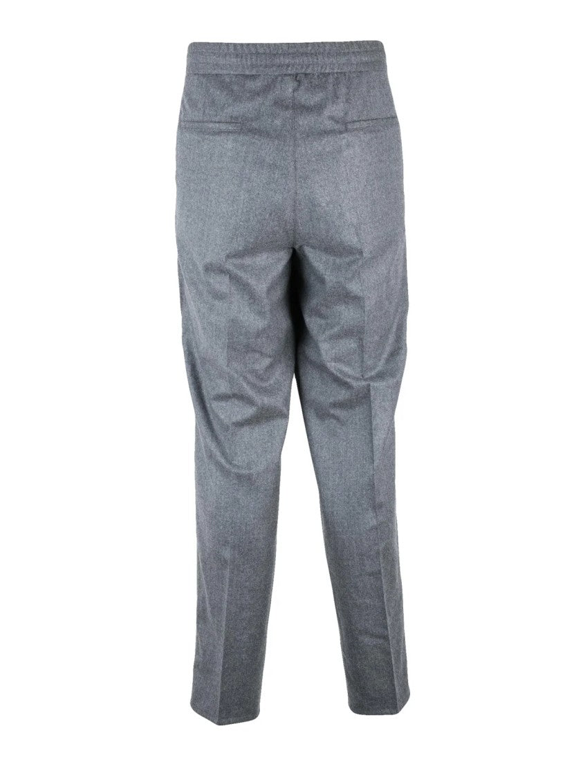 Brunello Cucinelli Tailored Virgin Wool Trousers With Discreet Pockets