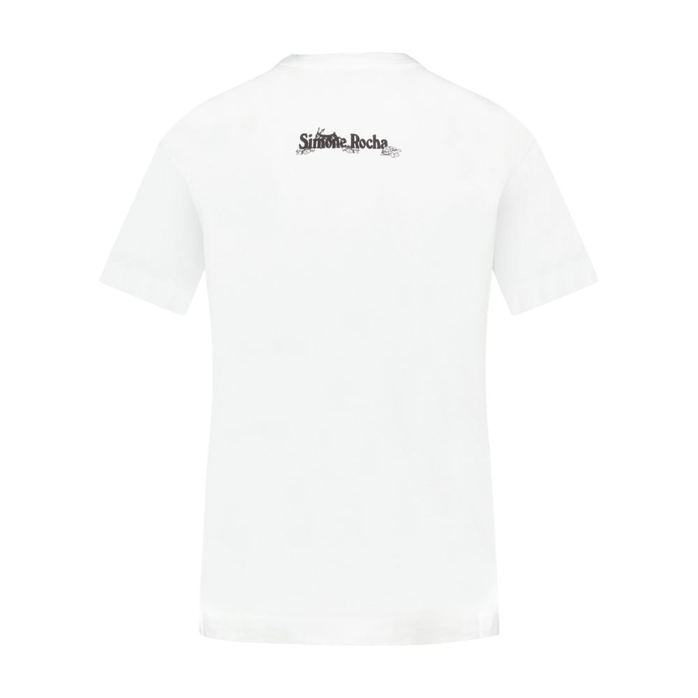 Simone Rocha Hare Illustration T Shirt - Cotton - White