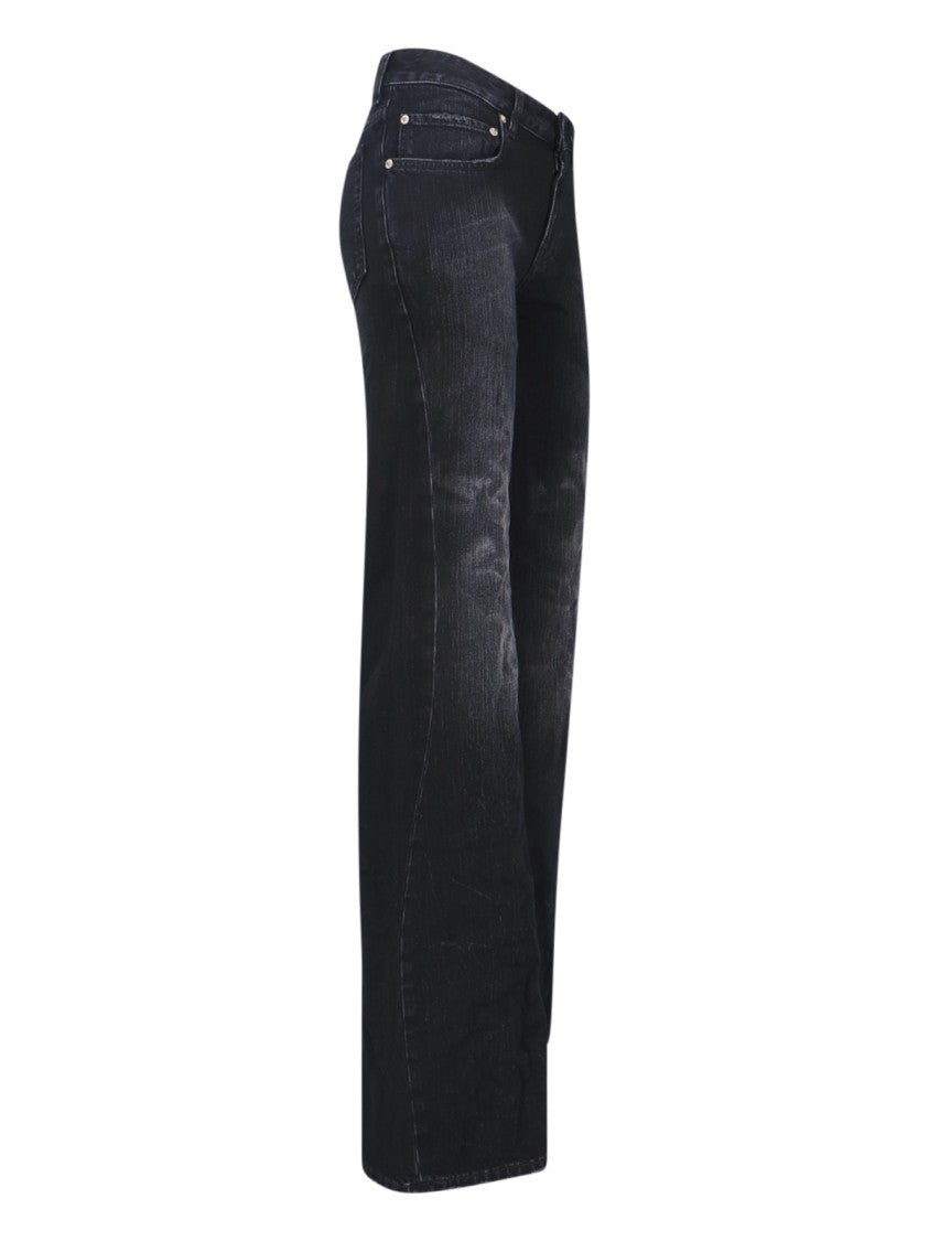 Balenciaga Wide-Leg Jeans – Black