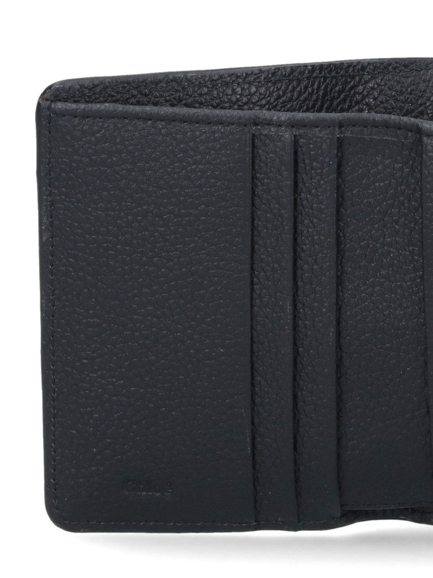 Chloé Black Alphabet Textured Leather Wallet