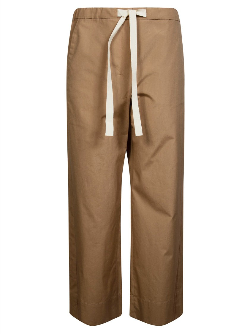 Max Mara Brown Smmargento Cropped Poplin Pants