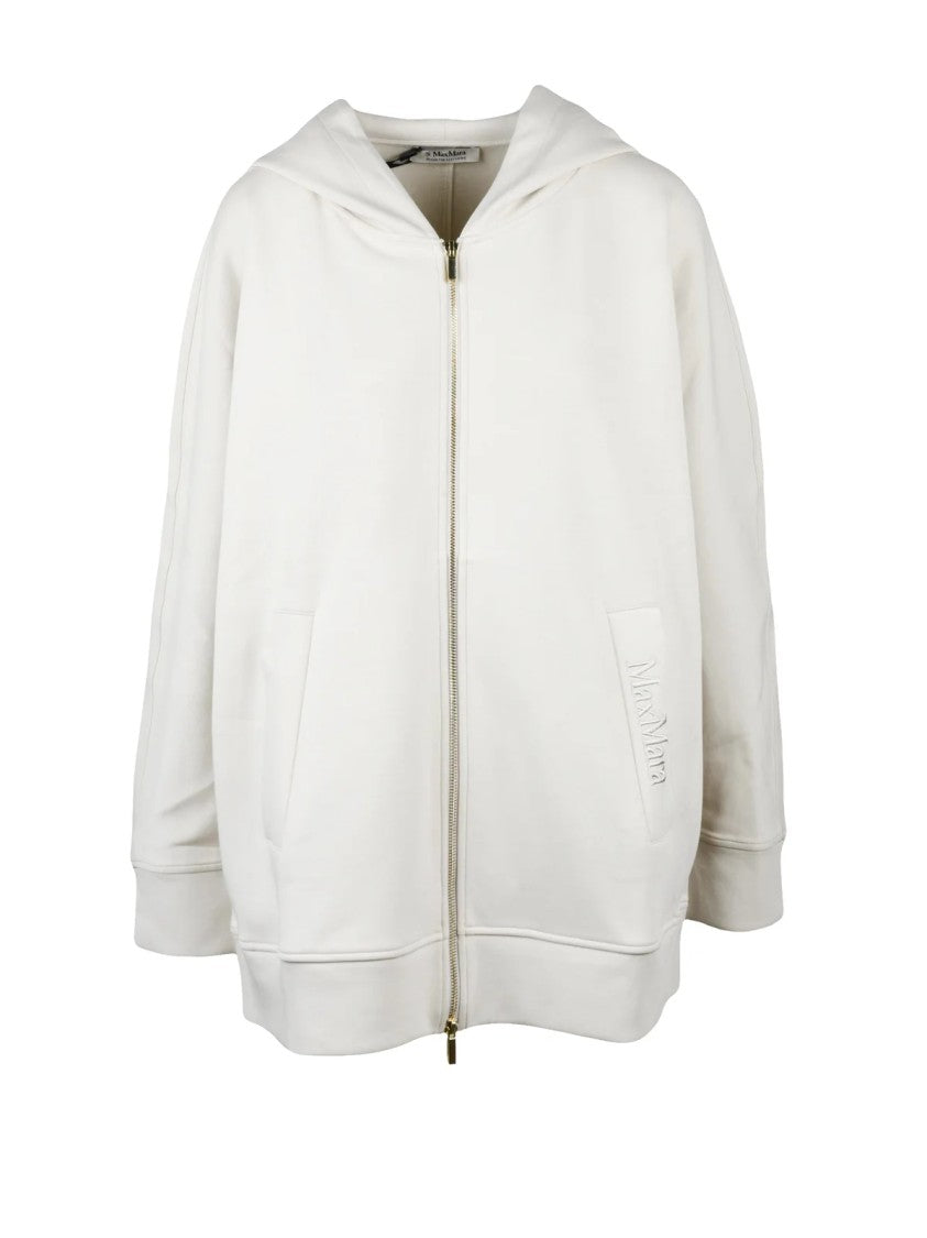 Max Mara Zip-Up Sweatshirt With Hood And Embossed Branding