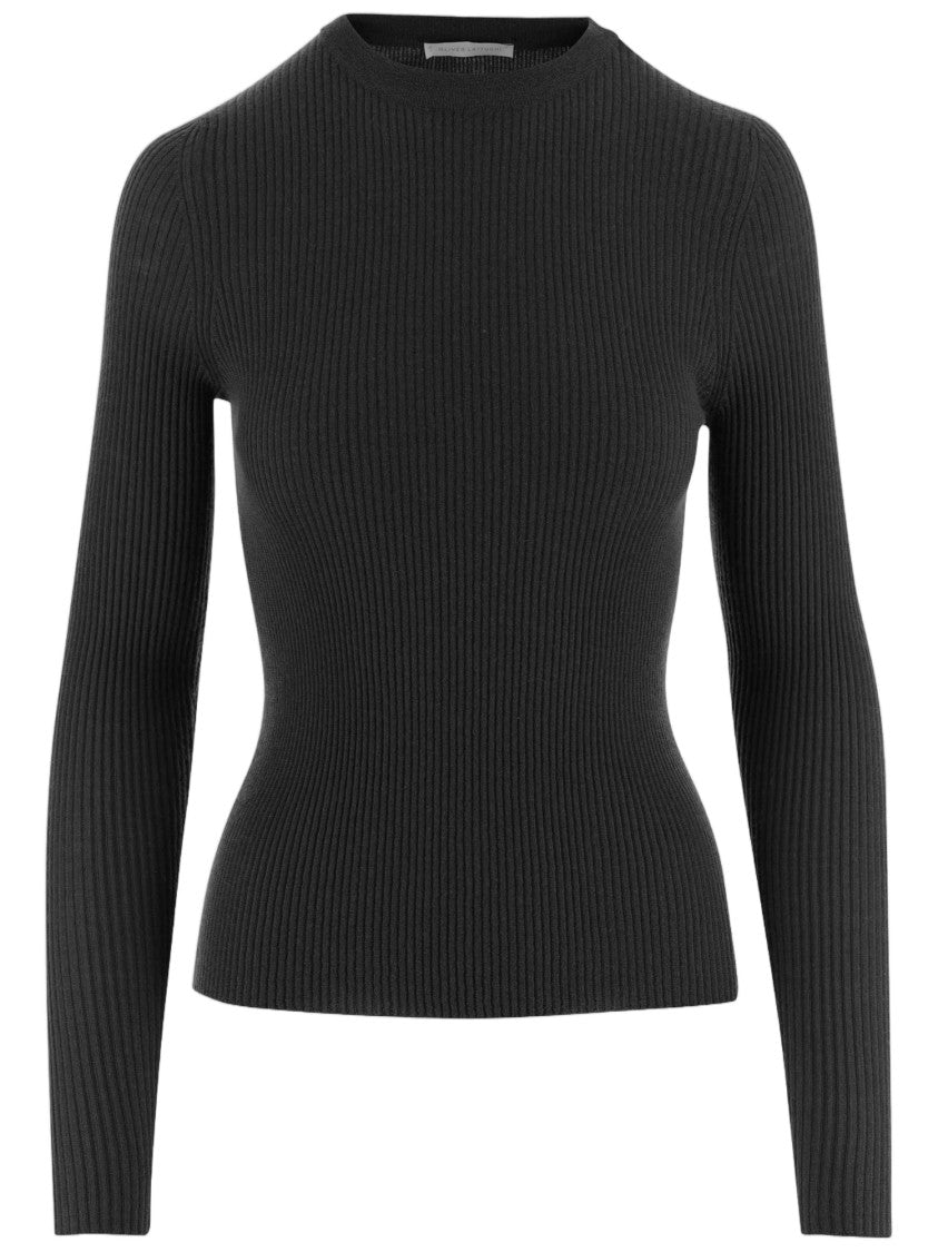 Oliver Lattughi Black Ribbed Cashmere Sweater