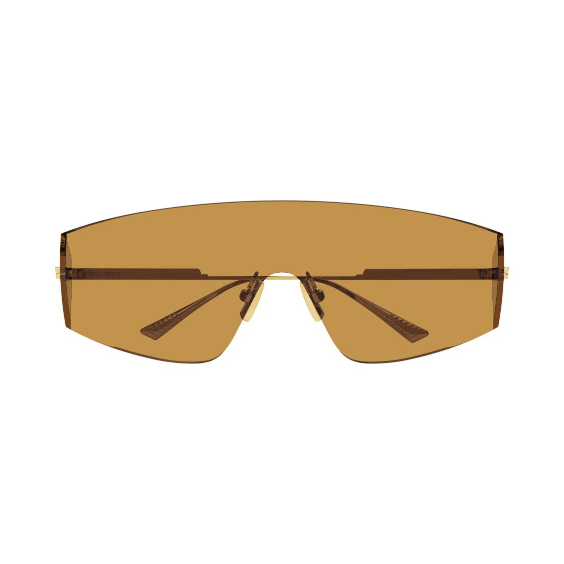 Bottega Veneta Bv1299s Shield-Style Sunglasses With Gold-Tone Temples