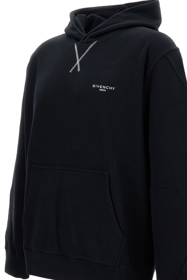 Givenchy Minimalist Black Hooded Sweatshirt With Drawstring Detail