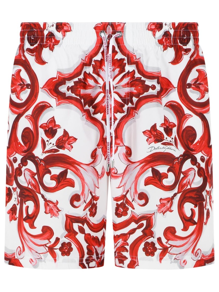 Dolce & Gabbana 'Maiolica' Print Polyester Medium Boxer Shorts