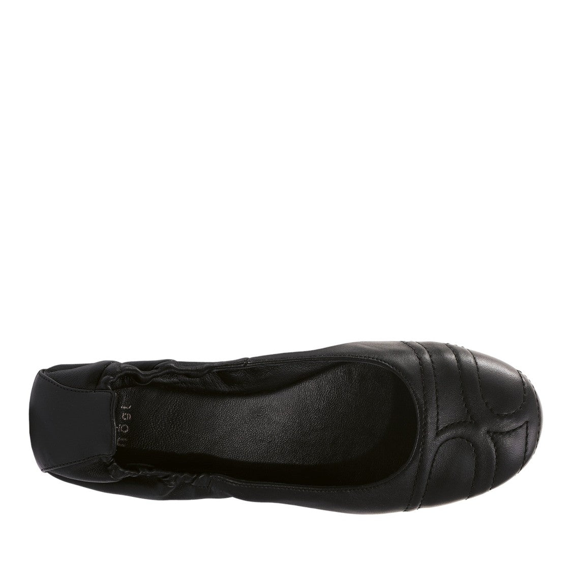 Högl Black Daisy Elasticized Back Leather Ballet Flats