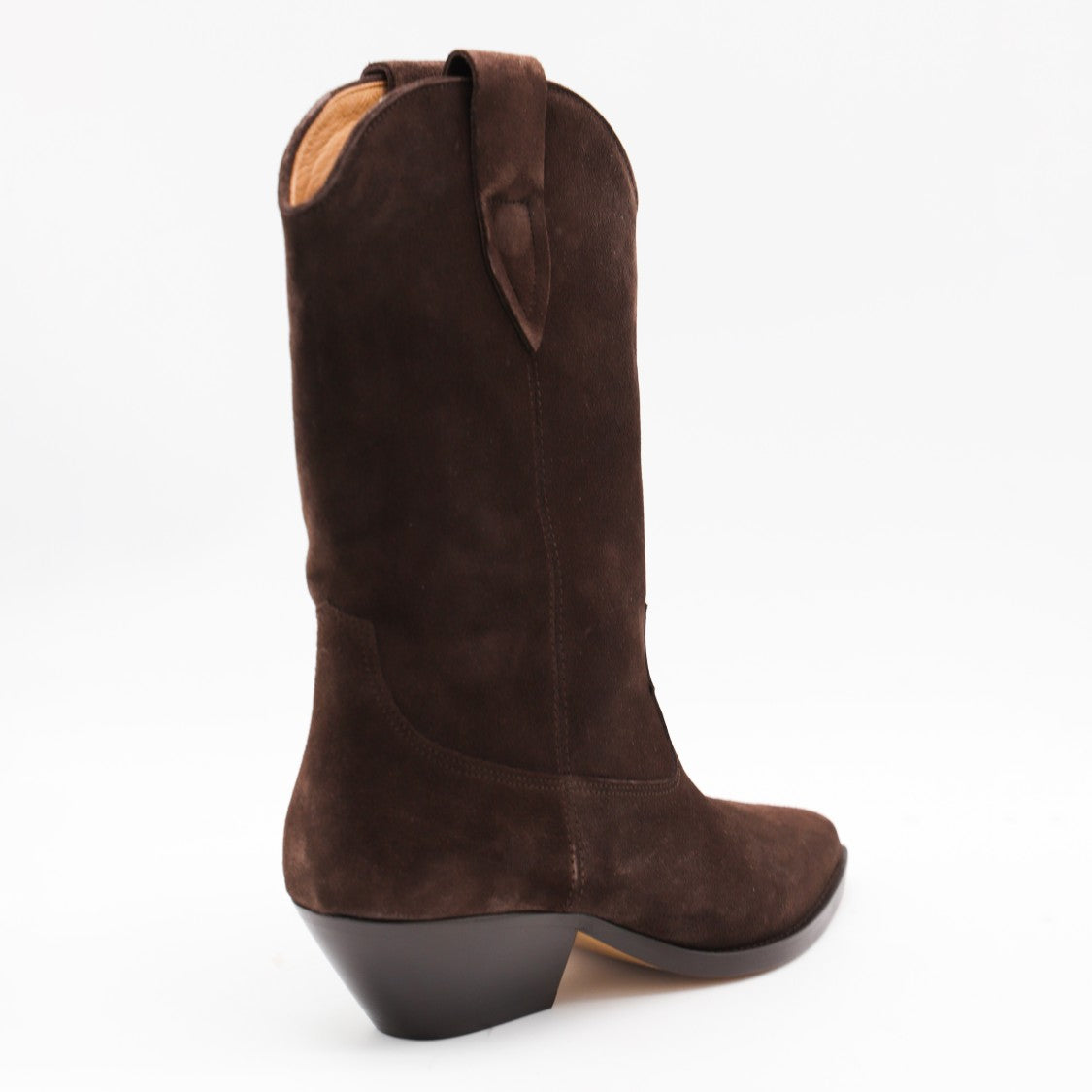 Isabel Marant Mid-Calf Brown Suede Boots With Pointed Toe