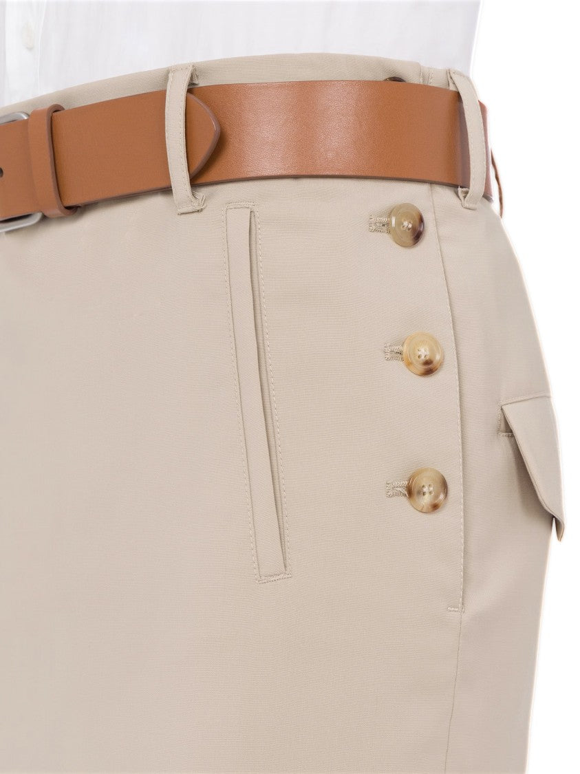 Moschino Knee-Length Beige Skirt With Belt