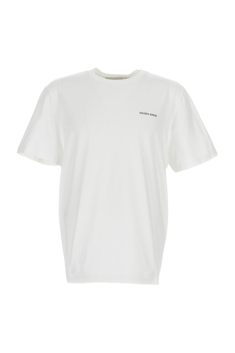 Golden Goose Oversized White T-Shirt With Logo Print