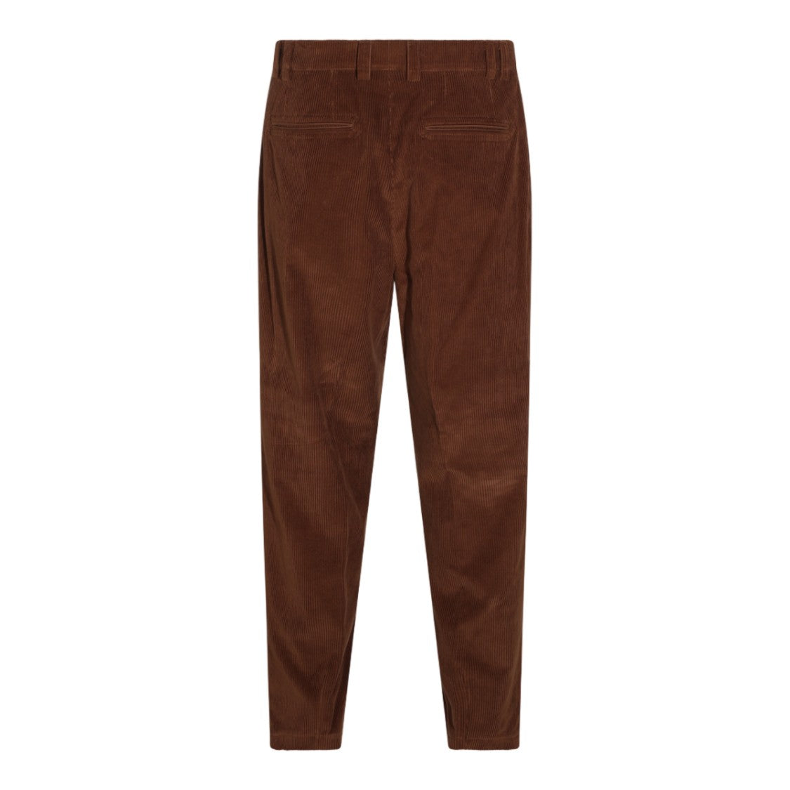 Canali Pleated Front Tailored Brown Corduroy Trousers