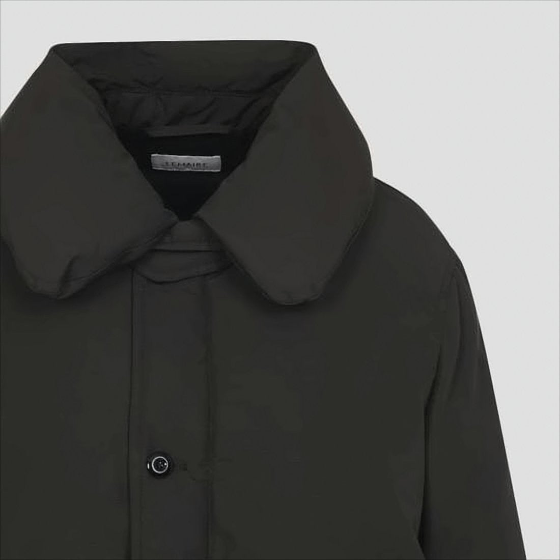 Lemaire Boxy Black Puffer Jacket With Rounded Collar