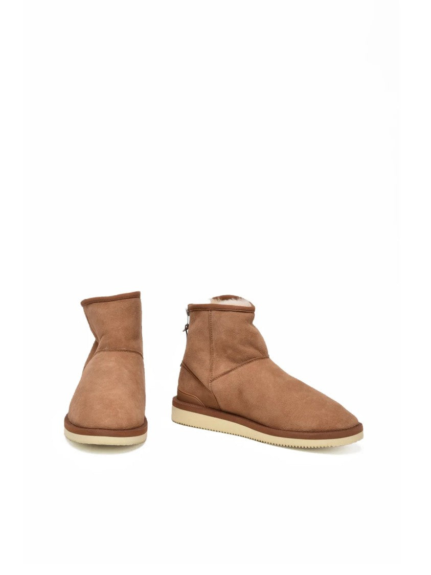 Suicoke Brown Wool Lined Leather Boots