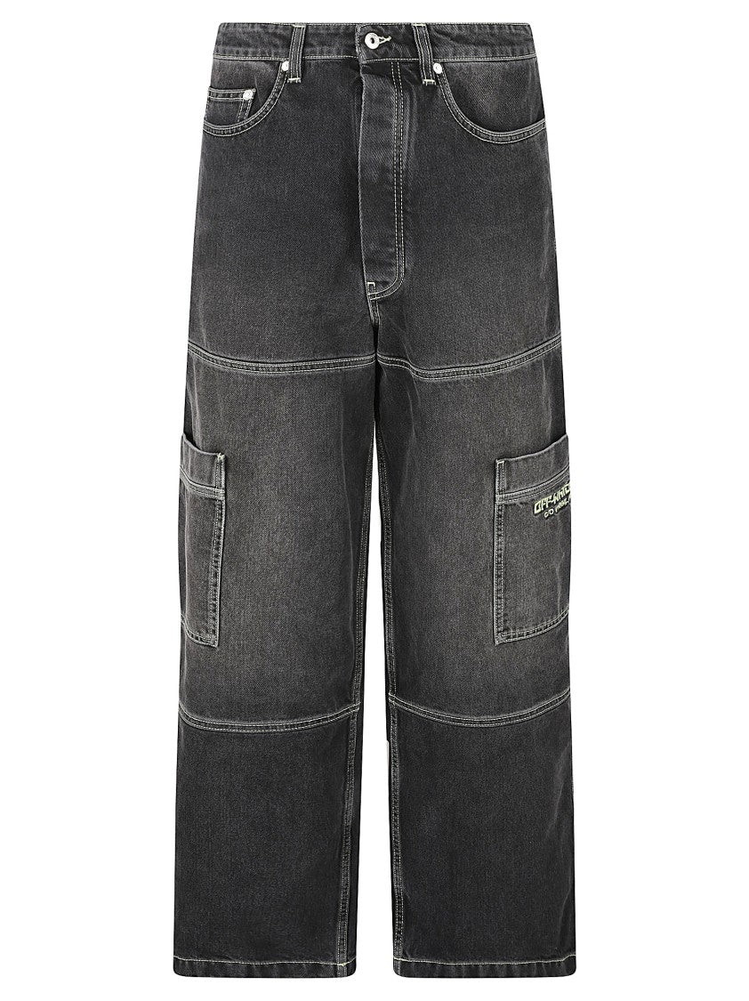 Off-White Relaxed Fit Cropped Jeans