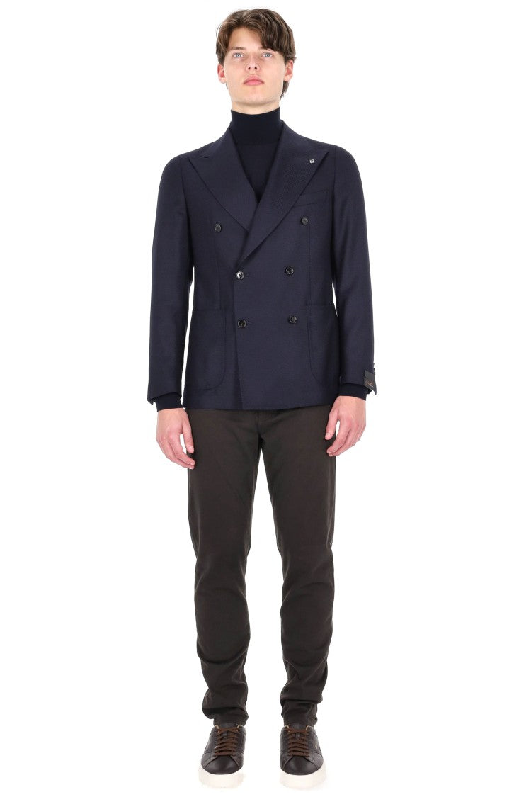 Tagliatore Pino Lerario 110’S Wool Woven Double-Breasted Jacket