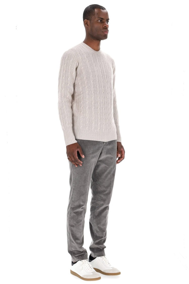 Drumohr Cable Knit Cashmere Crewneck Sweater