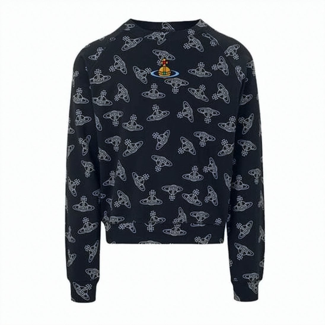 Vivienne Westwood Navy Cotton Sweatshirt With Iconic Orb Print