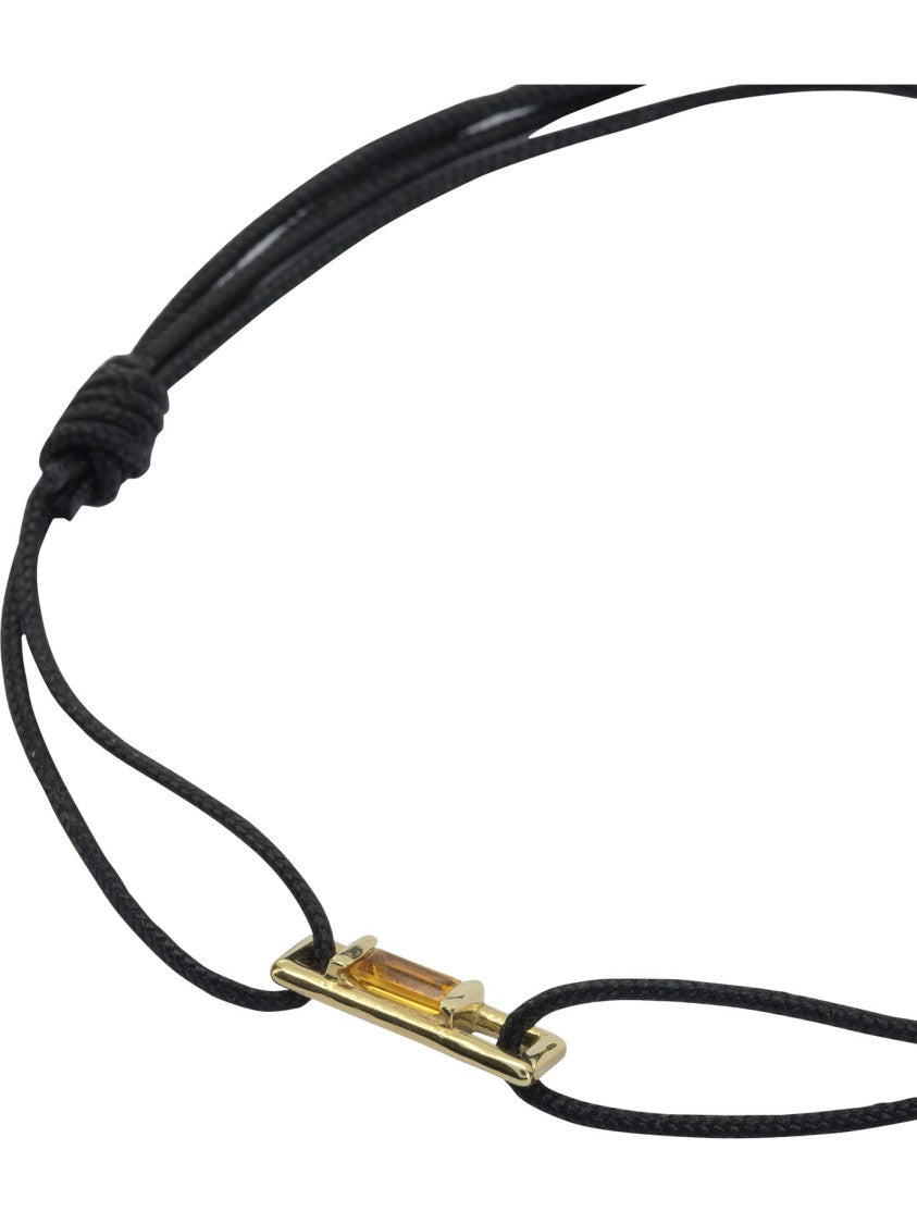 Aliita Geometric 9Kt Gold Letra I Bracelet With Citrine Insert