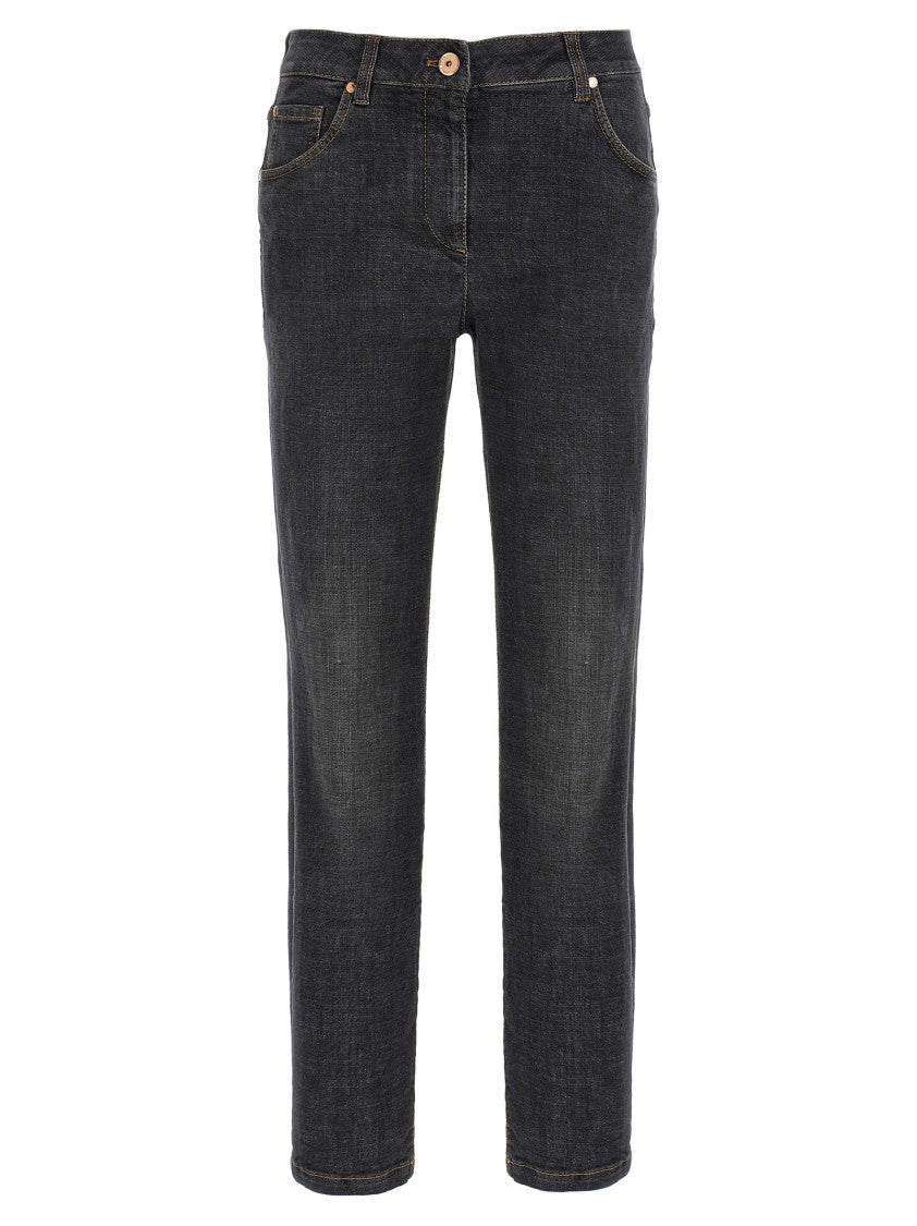 Brunello Cucinelli Black Stretch Denim Skinny Jeans